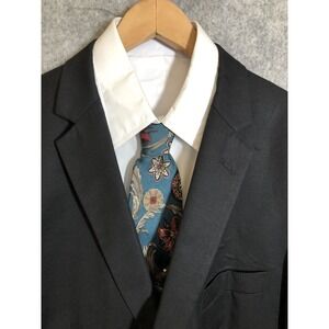 Linea Uomo Blazer 44R Black Wool Blend Suit Coat Jacket Business Casual Classic